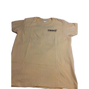Mexico T  Tee Shirt  Size Medium Yellow Cotton Unisex